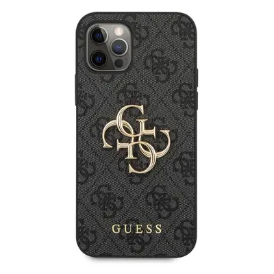 Guess PU 4G Metal Logo kryt iPhone 12 Pro Max šedý