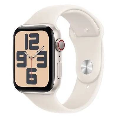 Apple Watch SE (2024) Cellular 44mm Hvězdně bílý hliník s hvězdně bílým sportovním řemínkem M/L