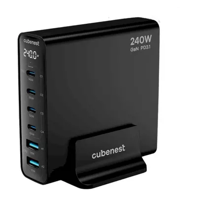 CubeNest S6D0 GaN nabíjecí stanice s Power Delivery 3.1. (240W) černá