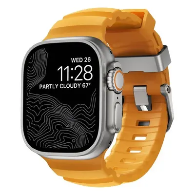 Nomad Rocky Point Band řemínek Apple Watch 49/45/44/42mm stříbrný/oranžový