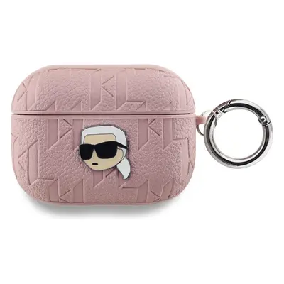 Karl Lagerfeld PU Embossed Karl Head pouzdro AirPods Pro růžové