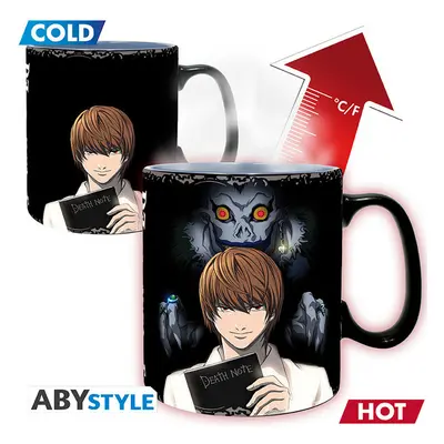 CurePink Hrnek Death Note Kira & L měnící se 460 ml