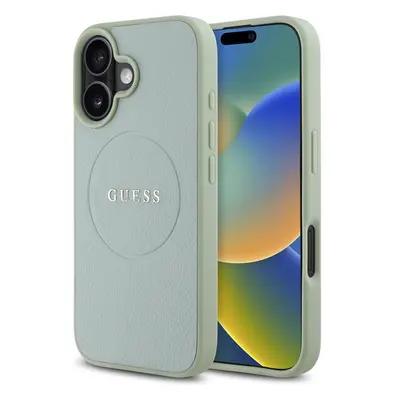 Guess PU Grained Classic Logo MagSafe kryt iPhone 16 zelený