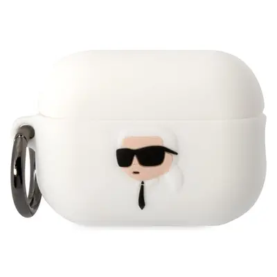 Karl Lagerfeld 3D Logo NFT Karl Head Silikonové pouzdro Airpods Pro 2 bílé