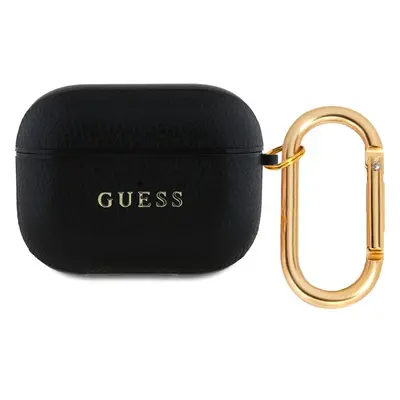 Guess PU Grained Classic Logo pouzdro pro AirPods 3 černé