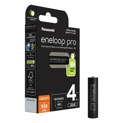 Panasonic Eneloop PRO AAA 4ks 4HCDE/4BE Černá