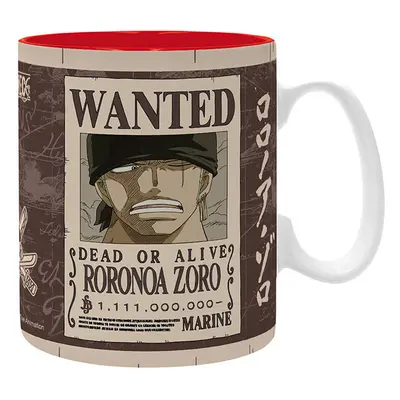 CurePink Hrnek One Piece Zoro Wanted 460 ml