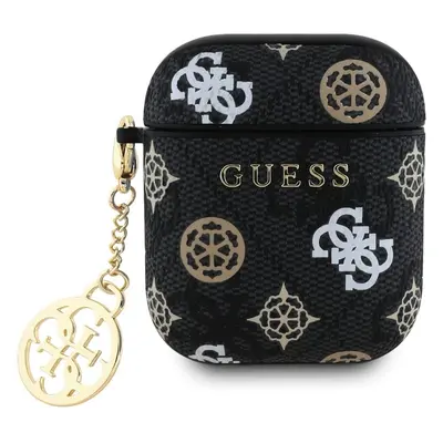 Guess PU 4G Peony Charm pouzdro pro AirPods 1/2 černé