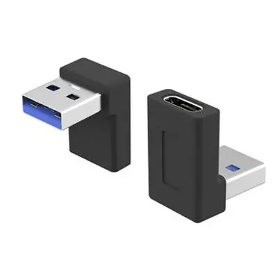 PremiumCord zahnutá 90° redukce USB-C Female na USB3.0 typ A Male