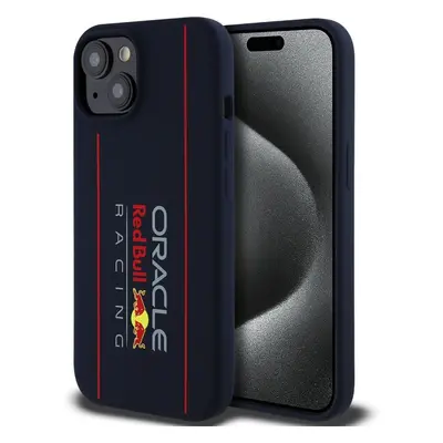 Oracle Red Bull Racing Silicone Vertical Logo MagSafe kryt iPhone 15 modrý