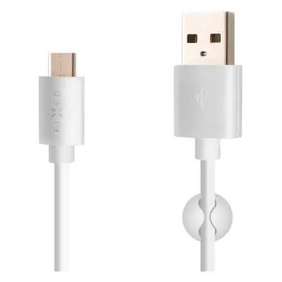 FIXED datový a nabíjecí kabel USB-C, USB 2.0, 2 metry, 3A, bílý