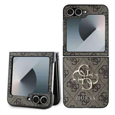 Guess PU 4G Metal Logo kryt Samsung Galaxy Z Flip 6 hnědý