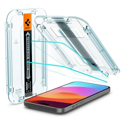 Spigen Glass tR EZ Fit 2 Pack tvrzené sklo iPhone 16/15 čiré