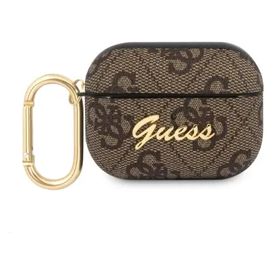 Guess 4G Script PC/PU pouzdro pro Airpods Pro hnědé