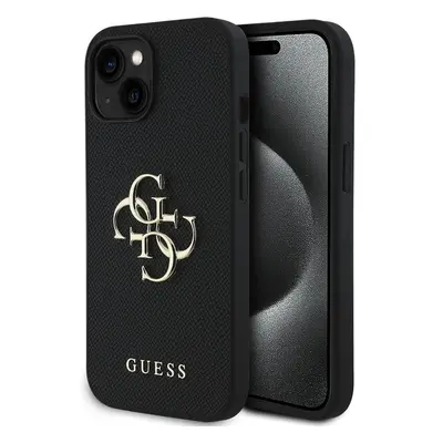 Guess PU Grained 4G Metal Logo kryt iPhone 14 černý