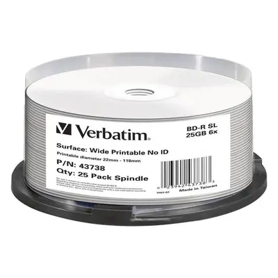 VERBATIM BD-R(25 ks) Blu-Ray/spindle/6x/25GB/Printable/No ID