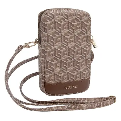 Guess PU G Cube Wallet Phone Bag Zipper hnědý