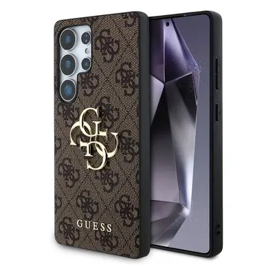 Guess PU 4G Metal Logo kryt Samsung Galaxy S25 Ultra hnědý