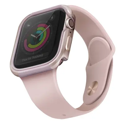 UNIQ Valencia kovové pouzdro Apple Watch (44mm) světle růžové