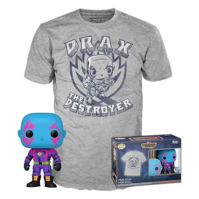 Funko POP! & Tee: Guardians of the Galaxy - Drax (Blacklight) S Šedá