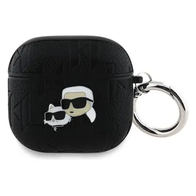 Karl Lagerfeld PU Embossed Karl and Choupette Heads pouzdro AirPods 4 černé