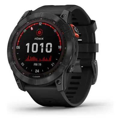 Garmin fenix 7X Solar Gray/ Black Silicone Band Šedá