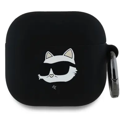 Karl Lagerfeld 3D Logo NFT Choupette Head silikonové pouzdro AirPods 4 černé