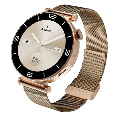 Garett Smartwatch růžově zlatá ocel Růžově zlatá