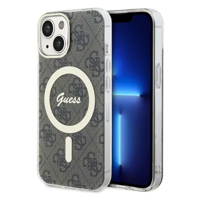 Guess IML 4G MagSafe kryt iPhone 15 hnědý