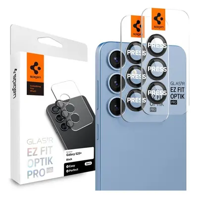 Spigen Glass tR EZ Fit Optik Pro HD skla na fotoaparát Samsung Galaxy S25+ černá (2 ks)