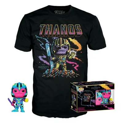 Funko Marvel POP! & Tee Box Thanos (BKLT) Velikost M Černá