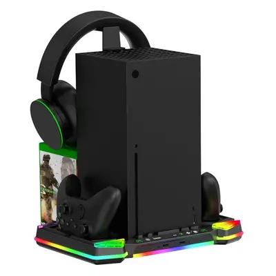 iPega XBX025S Multifunkční Nabíjecí RGB Stojan s Chlazením Xbox Černá