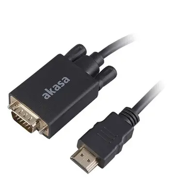 Akasa kabel k monitoru HDMI - VGA, 1920x1080p@60Hz, 2m, černá