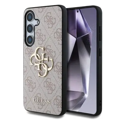 Guess PU 4G Metal Logo kryt Samsung Galaxy S25+ růžový