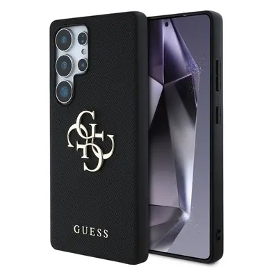 Guess PU Grained 4G Metal Logo kryt Samsung Galaxy S25 Ultra černý