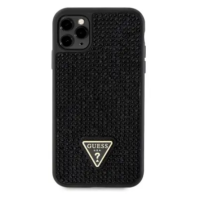 Guess Rhinestones Triangle Metal Logo kryt pro iPhone 11 Pro černý