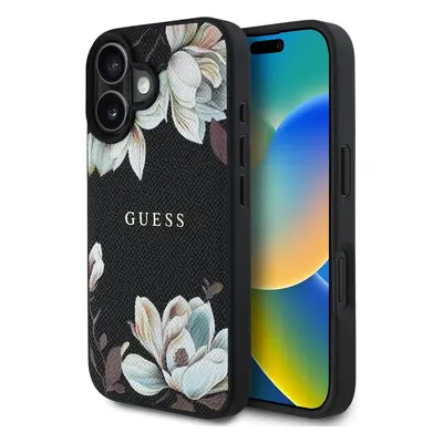 Guess PU Grained Magnolia MagSafe kryt iPhone 16 černý