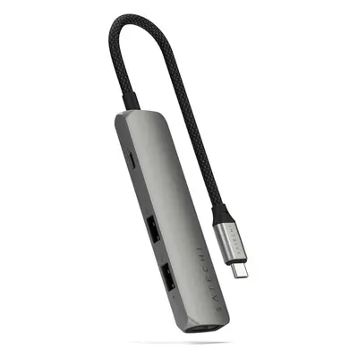 Satechi 4v1 USB-C Slim víceportový adaptér 4K vesmírně šedý Vesmírně šedá