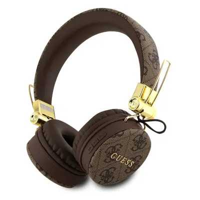 Guess PU Leather 4G Metal Logo BT5.3 Stereo Headphone hnědé