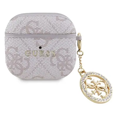 Guess 4G Script PC/PU Charm pouzdro AirPods 4 růžové