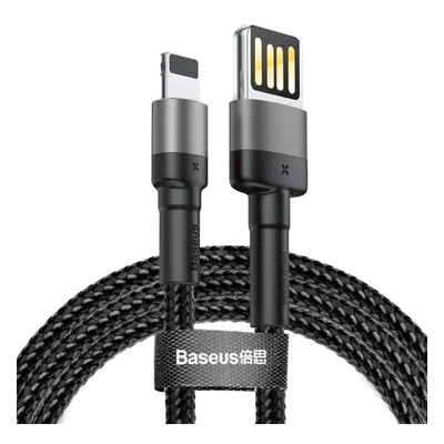 Baseus Cafule Lightning Double Sided USB kabel (2.4A) šedý/černý