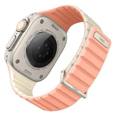 UNIQ Revix Evo oboustranný řemínek Apple Watch 49/46/45/44/42mm (růžový/krémový)