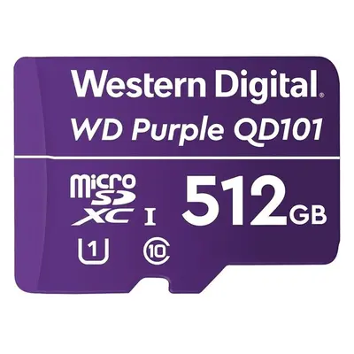 WD MicroSDXC karta 512GB Purple WDD512G1P0C Class 10 (R:100/W:60 MB/s)