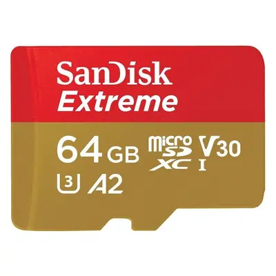 SanDisk micro SDXC karta 64GB Extreme + adaptér SDSQXAH-064G-GN6MA