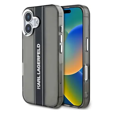 Karl Lagerfeld IML Stripe Logo kryt iPhone 16 černý