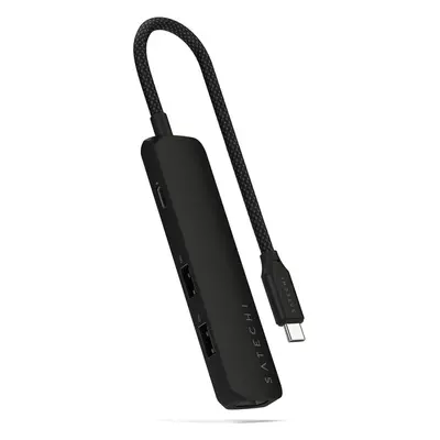 Satechi 4v1 USB-C Slim víceportový adaptér 4K černý Černá