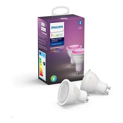 Philips Hue White and Color Ambiance 2x Bluetooth LED žárovka GU10 5,7W 350lm