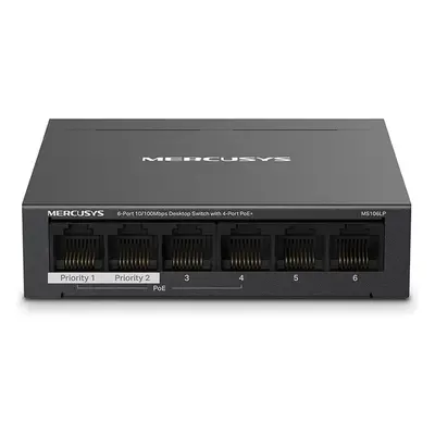 Mercusys MS106LP switch Černá