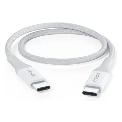 Epico pletený PD kabel 0.3m USB-C na USB-C bílý Bílá