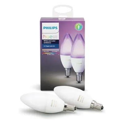 Philips Hue White and Color Ambiance 2x Bluetooth žárovka LED E14/B39 6W 470lm